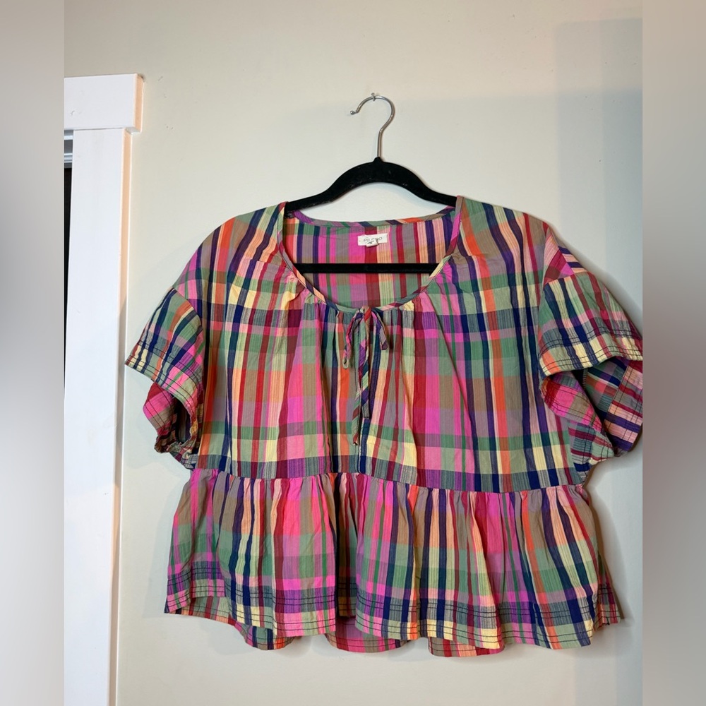 Pilcro Multicolor Plaid Blouse